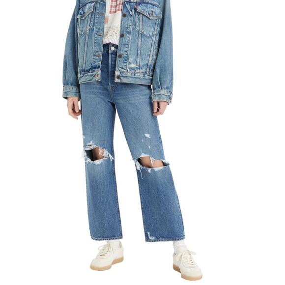 Levi's Denim - Levi’s Ribcage Straight Ankle Jeans High Waist Distressed size 26